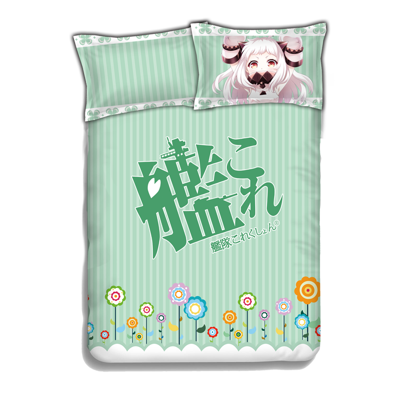 Hoppou seiki-Kantai Collection Anime 4 Pieces Bedding Sets,Bed Sheet Duvet Cover with Pillow Covers